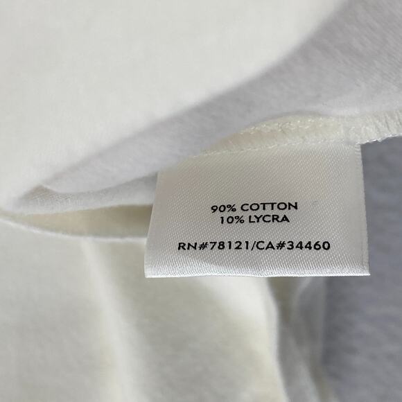 EILEEN FISHER Tank Top M Stretch Cotton Jersey Scoop Neck Shell Off White USA - Picture 7 of 10